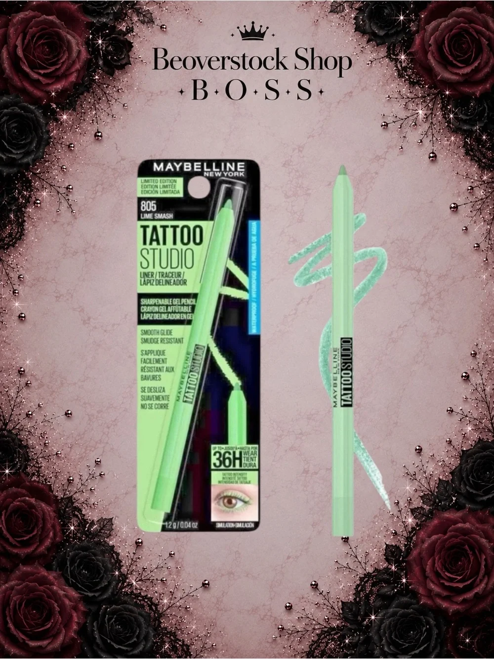 NEW Maybelline Tattoo Studio Gel Eyeliner – Lime Smash (805) – Limited Edition